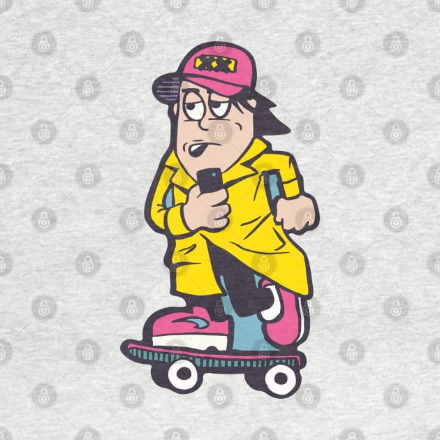 Cartoon Skater in Yellow Jacket by Cofefe Studio